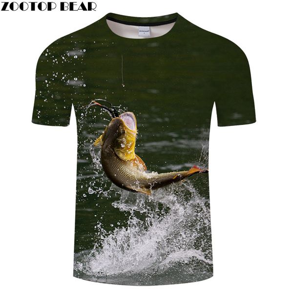 

green water funny men t shirt 3d print tees hiphop quick dry male shirts animal fitness breathable summer casual zooear, White;black