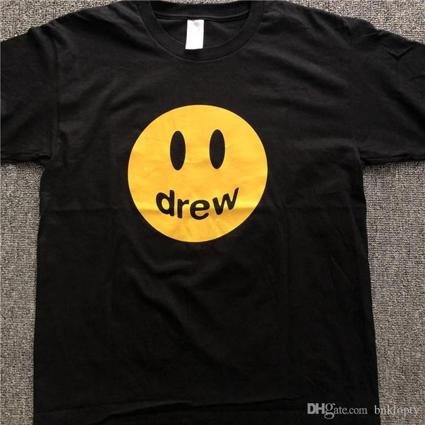 

justin bieber fashion t- shirts men clothing printed hip hop o neck casual loose drew house designer t shirts tees, White;black
