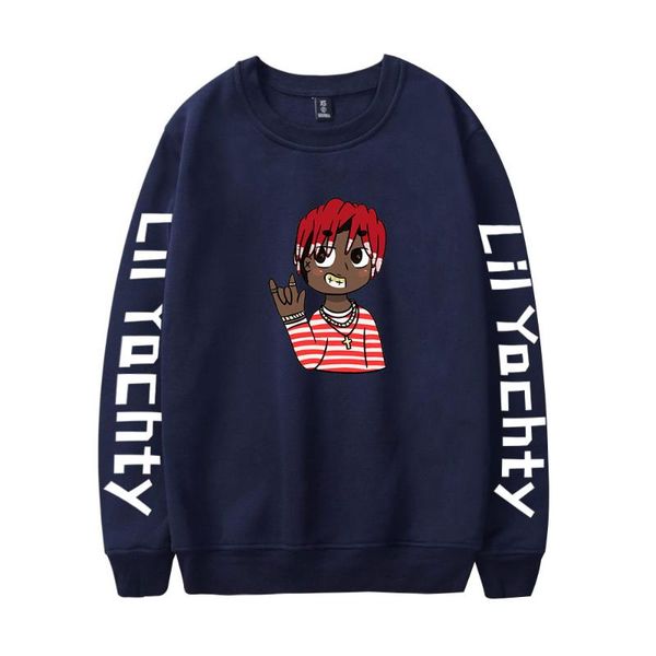 

рэпер лил yachty мода круглый воротник толстовка зима o-образным вырезом мужчины женщины повседневная полный печати обычный стандарт wy01, Black
