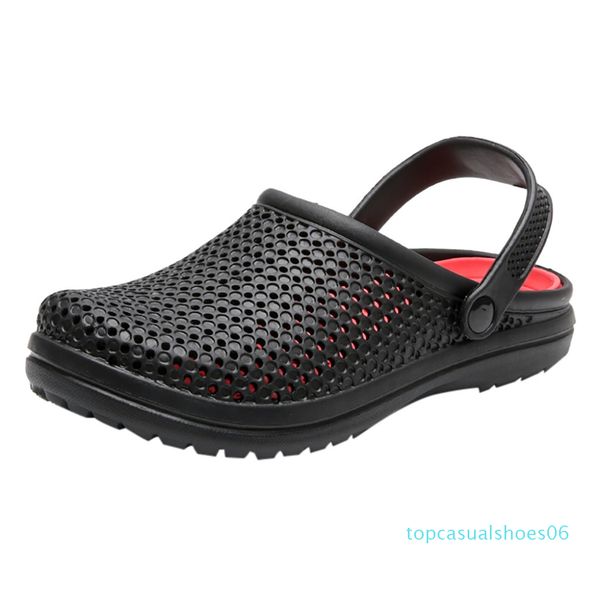 

men's sandals summer men shoes breathable walking beach sports slippers outdoor men\x27s shoes hole non-slip t06, Black