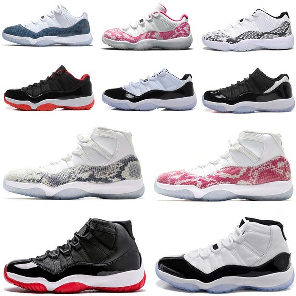 

11 low blue snakeskin bred closing ceremony navy gum basketball shoes men 11s unc cherry varsity red emerald concord 45 sneaker, White;red