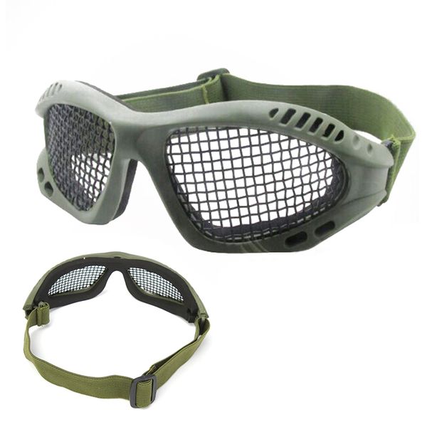 

new metal steel wire mesh hunting eyewear tactical paintball goggles airsoft net glasses shock resistance eye game protector