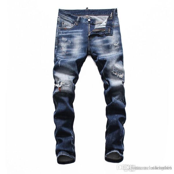 

2020 новая мода мужские дизайнерские брюки эластичные мужские брюки светло-синий качество fit свободные хлопчатобумажные джинсы бренд фиолет, Blue