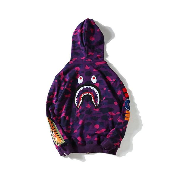 

teenager red blue purple camo hooded hoodies sweater lover fashion cotton cardigan zipper hooded jacket, Black