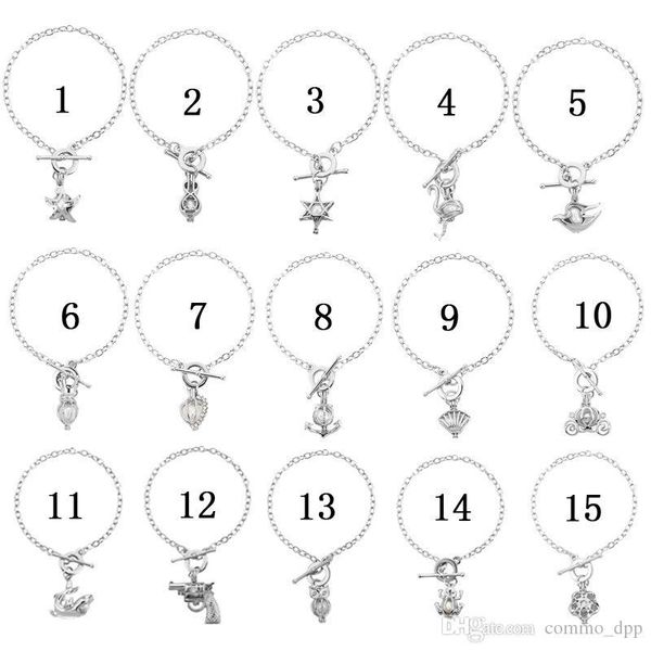 

мода натурального жемчуга клетка браслеты шарма пушка открытия филин звезда оболочка акула медальон кулон браслет для женщин мужчин ювелирны, Golden;silver