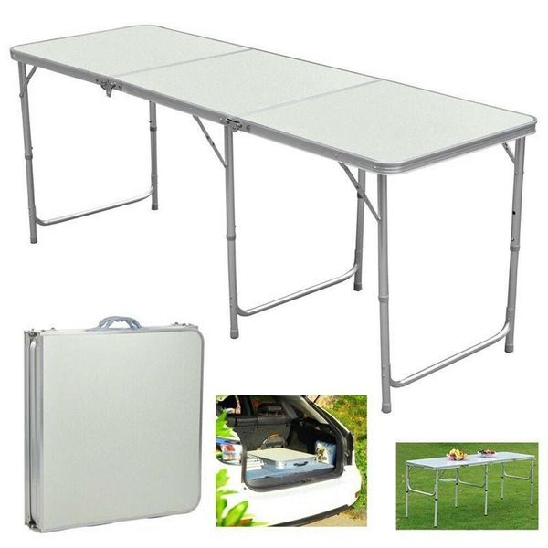 

portable aluminum 6ft folding table in/outdoor picnic party dining camping table