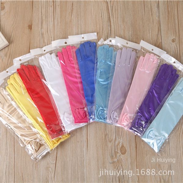 

children's dance princess princess dress special long tube gloves flower boy's dress bow gloves, White