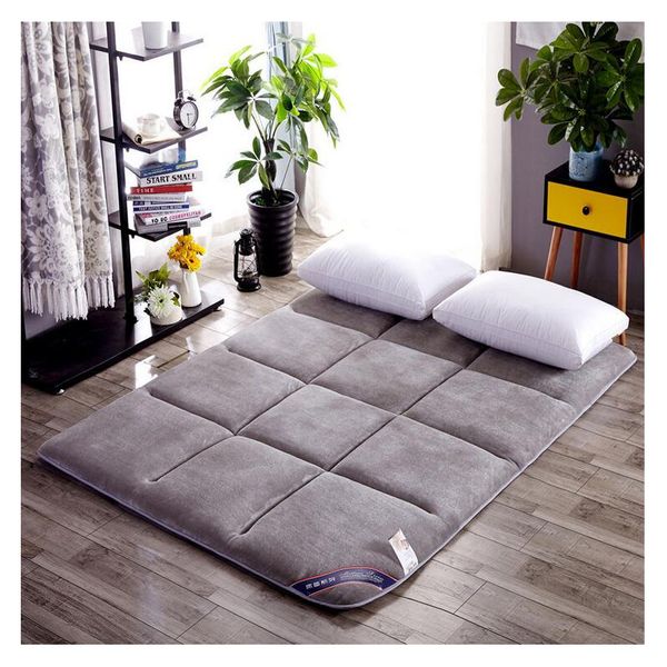 

folding mattress sleeping bed mat non-slip bedding protection pad l summer soft flannel plus material floor cushion tatami