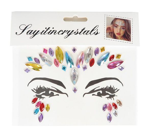 

beauty temporary rhinestone glitter tattoo stickers face jewels gems festival party makeup body jewels flash fake temporary tattoos, Silver;gold