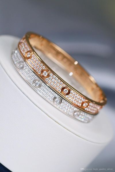 

wpennyi 100% 925 sterling silver ten diamonds full of stars bracelets ladies jewelry anniversary wedding gift party wedding, Black