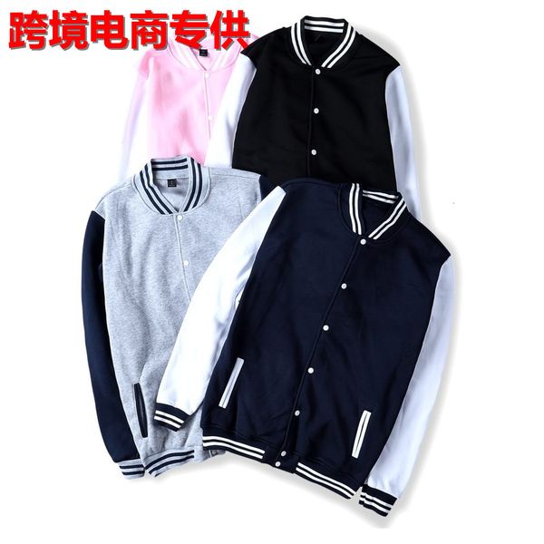 

and men hoodies women blank male sweater class uniform baseball cardigan group clothes, Black;red