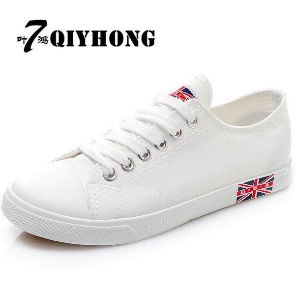 

qiyhong (7 ye hong) 2017 spring and summer new fashion campus shallow mouth male student shoes casual canvas small white shoes, Black
