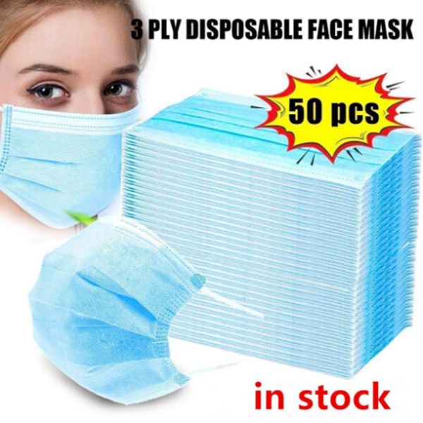 

50шт/комплект в наличии высокого качества non сплетенная устранимая подходят маски 3 слоя ушной анти-пыль лицо маски Бесплатная доставка бесплатный подарок