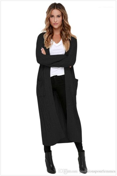 

sweater autumn casual long sleeved sweater fashion knit warm coat womens fashion solid color long cardigan, White;black