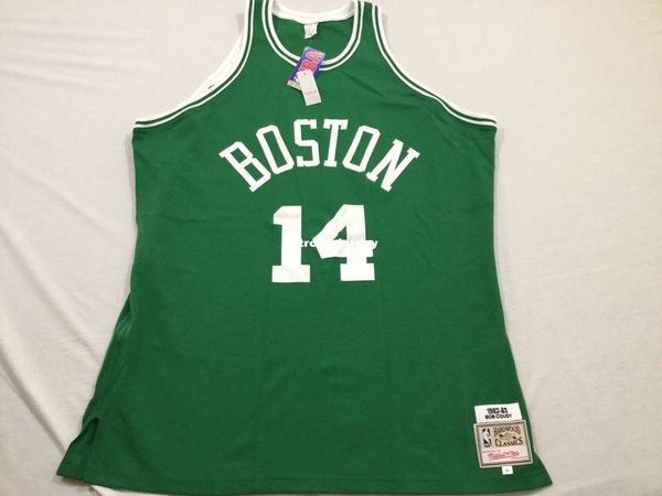 

new mitchell ness sewn #14 bob cousy green jersey men's size xs-6xl stitched basketball jerseys ncaa, Black;blue