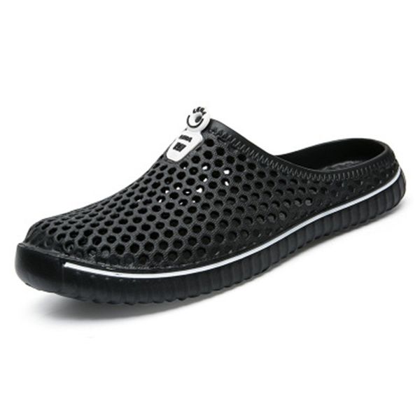 

summer slides women beach shoes men slippers breathable mules fashion casual shoes sandals flip flop fashion footwear, Black
