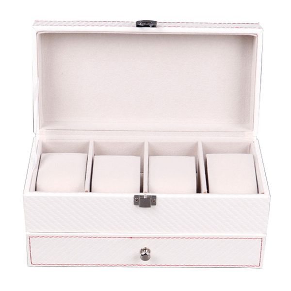 

jewelry pouches, bags 4 slot watch storage box drawer display leather square, Pink;blue