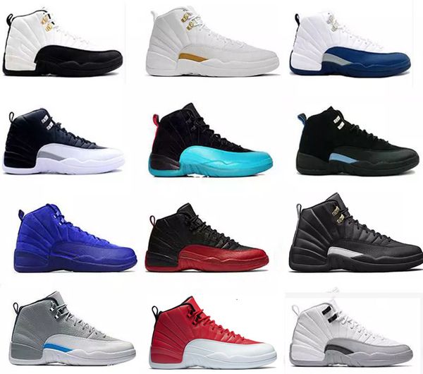 

12 12s basketball shoes for mens winterized wntr gym red flu game university blue college navy the master men sports sneakers