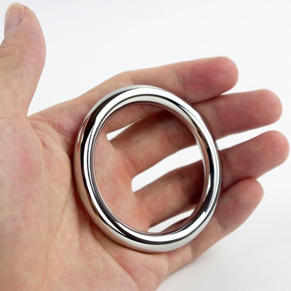 Stainless Steel Cock Ring Bola maca 40/45/50 mm Time Delay Cockring Male Chastity dispositivo Sex Toys Penis Rings eróticos produtos para adultos