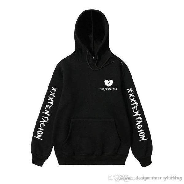 

флисовые кофты одежда xxxtentacion дизайнерские толстовки осень зима пуловеры с капюшоном мужские высокое качество, Black