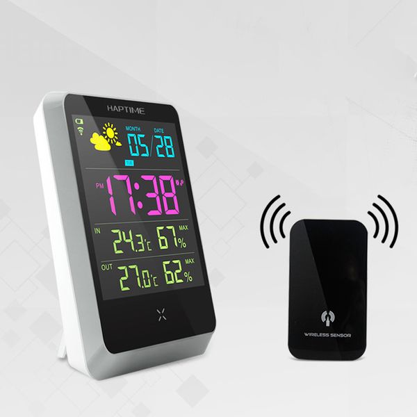 

wireless weather station alarm clock digital display colorful led display in/outdoor temperature instruments