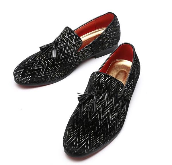 

men casual shoes 2019 fashion men shoes leather men loafers moccasins slip on men's flats loafers male shoes, Black