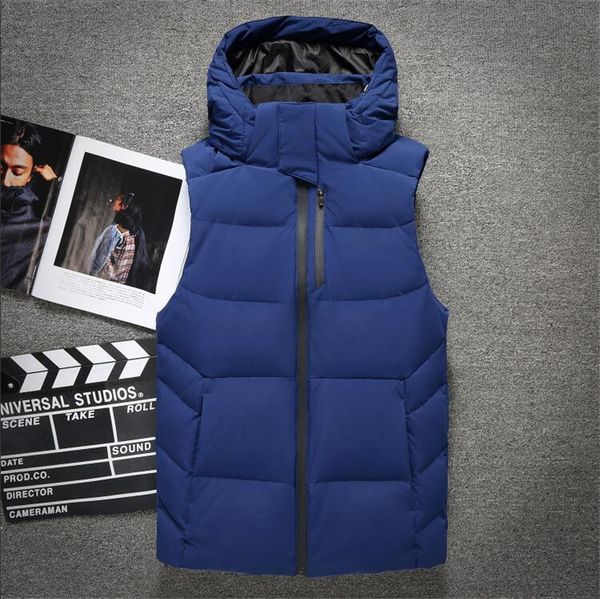 

undema-806-whiteiswhite men casual coat hooded sleeveless casual jacket man fashion sport outfit parka waterproof windproof coat, Black