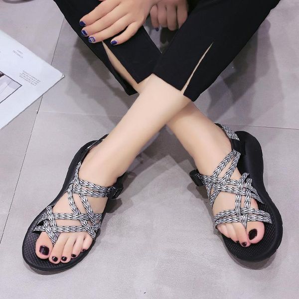 

2019 summer fashion leisure women's sandals fashion women's shoes cross-border foreign trade source amazon express lazada, Black