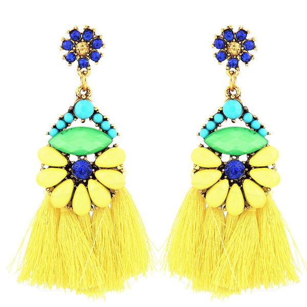 

bohemian tassel drop earrings for vintage brincos 2018 fringe fashion jewelry statement long female earring dangle crystal women, Silver