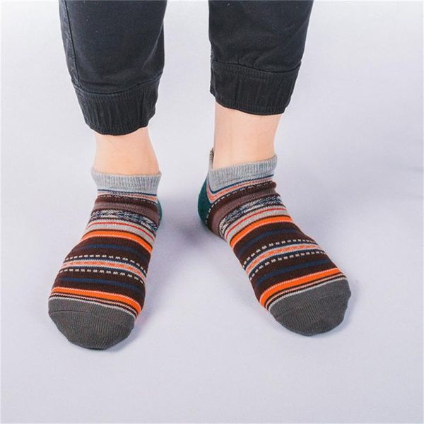 

men's socks womail summer mens ankle women casual man vintage cotton stripe print short cute gift sock slippers, Black