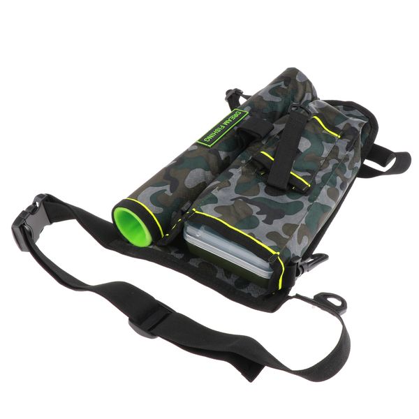 

outdoor fishing rod tools storage case waist leg bag with fishing tackle box