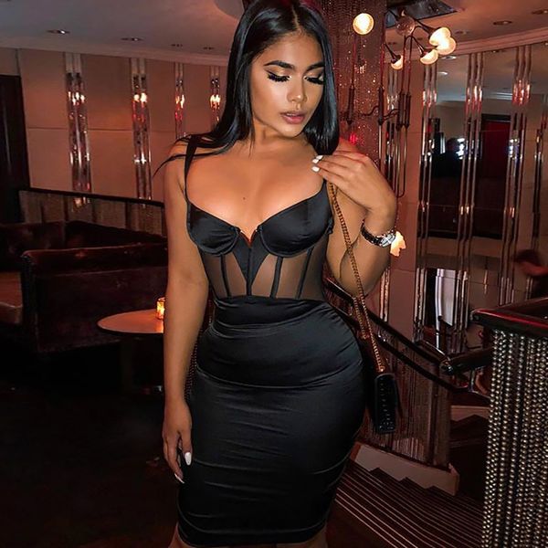 

новые модные женские платья, high-end женщины сексуальная марлевая одношаговая юбка обтягивающая спина тонкий пояс соболезнования платье, White;black