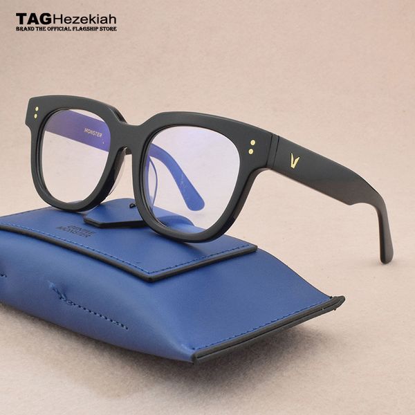 

retro brand glasses frame women 2019 round glasses frame men myopia prescription spectacle frames women's eyeglasses men's, Black