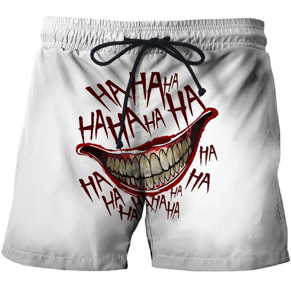 

punk style clown 3d printed men's beach shorts comfortable fitness leisure quick-drying street funny fun scary shorts, White;black
