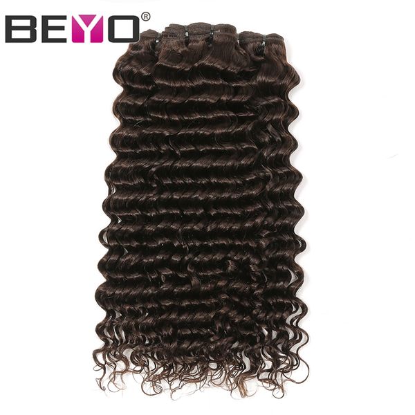 

deep wave связки raw virgin индийские волосы 100% человеческих волос пучки 3 bundle предложения темно-коричневый цвет 10a оценка remy beyo, Black