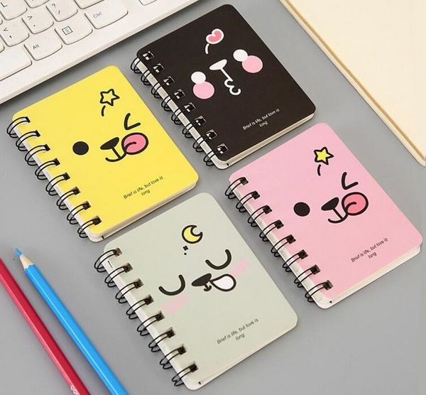 Mini bonito estudante notebook papelaria flip livro bobil livro de escritório portátil bolso notepad caderno dos desenhos animados DHL livre