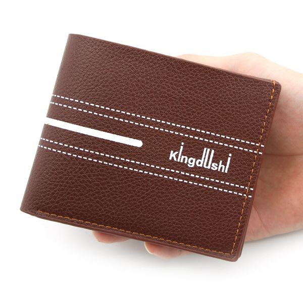 

personality fashion simple thin men's wallet short paragraph large capacity man's wallet card holder coin purse, Red;black