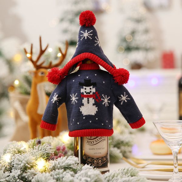 

рождество 1 шт. рождество бутылка вина снеговик санта-клауса украшение xmas бутылка крышка xmas декор висячие украшения 18sep21