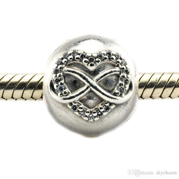 

приступы для pandora браслет оригинальный 925 стерлингового серебра зажима бусин бесконечность сердца клип с ясным cz 2016 новые ювелирные и, Black