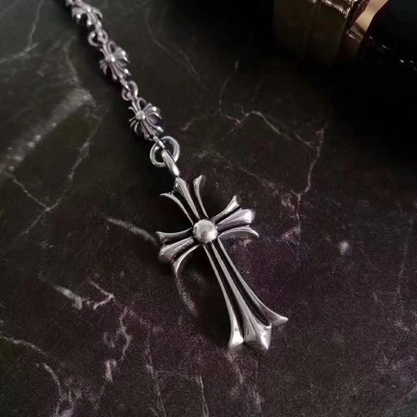 

cross necklace pendant necklace pseudo gold sweater chain men and women jewelry jewelry christmas party gift chain length 70cm 26 inch, Silver