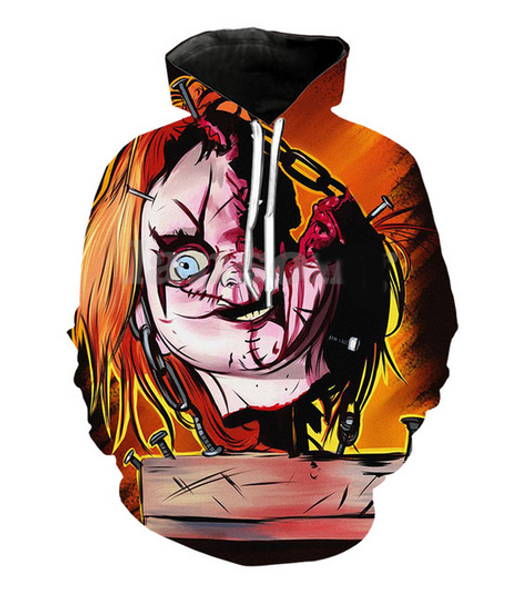 

new fashion cool sweatshirt hoodies 3d print mens womens casual seed of chucky style streetwear clothes rl0211, Black
