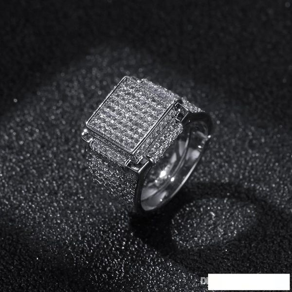 

hip hop mens jewelry rings diamond iced out bling rings fashion gold silver ring