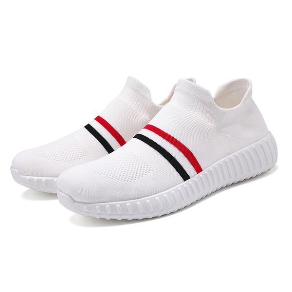 

2020 women's sneakers summer breathable light men sports shoe white black simple slip on jogging walking couples running shoes