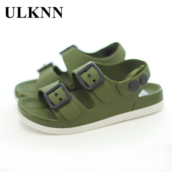 

ulknn new summer boys sandals for children beach shoes kids sports soft anti-slip casual toddler baby pvc leather flat sandals t200701, Black;red