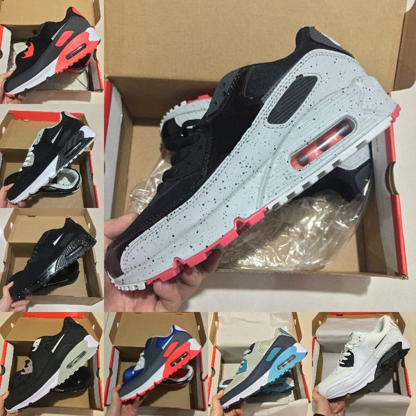 

горячие продажи 2020 новая воздушная подушка 90 кроссовки дешевые мужчины женщины черный белый красный 90s кроссовки классическая сетка air9, Black