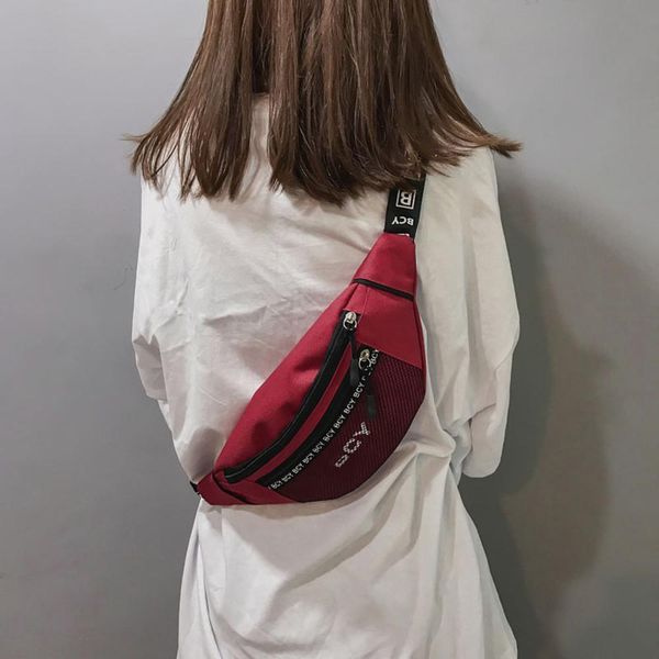 

2019 fashion neutral banana waist belt bag bags heuptas outdoor zipper canvas pu messenger bag fanny pack sport chest j72