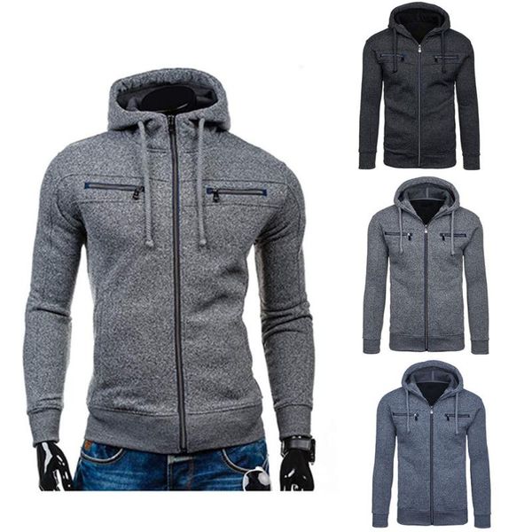 

men sports jacket casual wear zipper fashion tide jacquard hoodies fleece jacket fall sweatshirts autumn winter coat outwear#g30, Black;brown