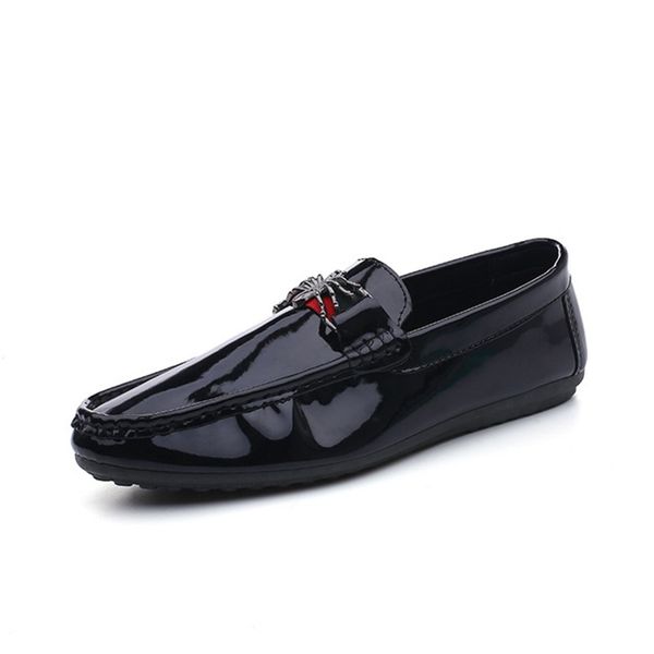 

mocassins loafers men spring slip on flats casual leather shoes breathable mocassin homme british driving shoes, Black