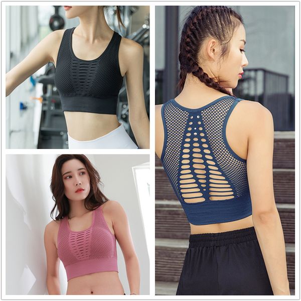 

women seamless sports bra running yoga brassiere workout gym fitness sport bra high impact padded underwear vest tank, White;black