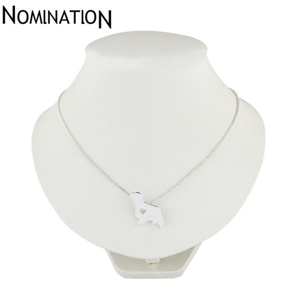 

spaniel dog necklace animal pendant jewelry silver/gold colors plated